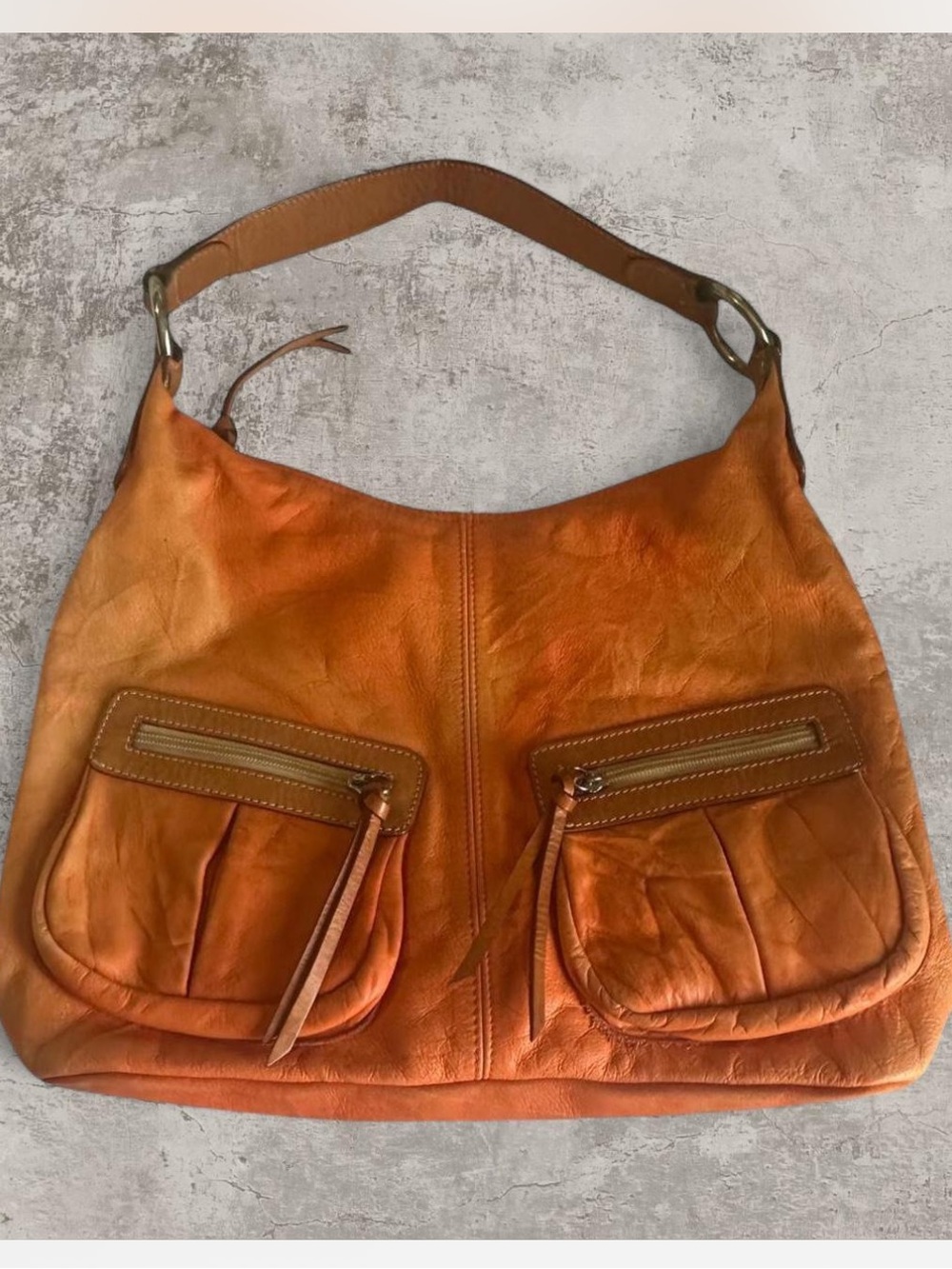 Vintage Y2K Maurizio Taiuti Genuine Leather Hobo Shoulder Bag Made in Italy